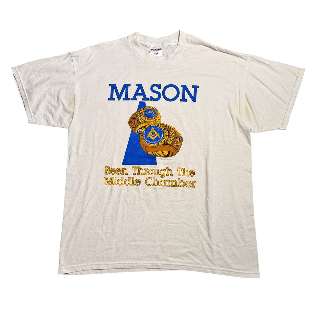 Vintage Free Mason Shirt Been Through The Middle Chamber Freemason Large